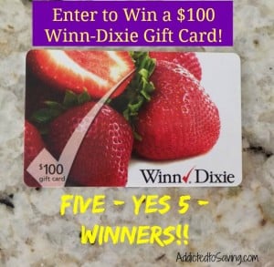 Giveaway Five 100 Winn Dixie Gift Cards Ends 10 31