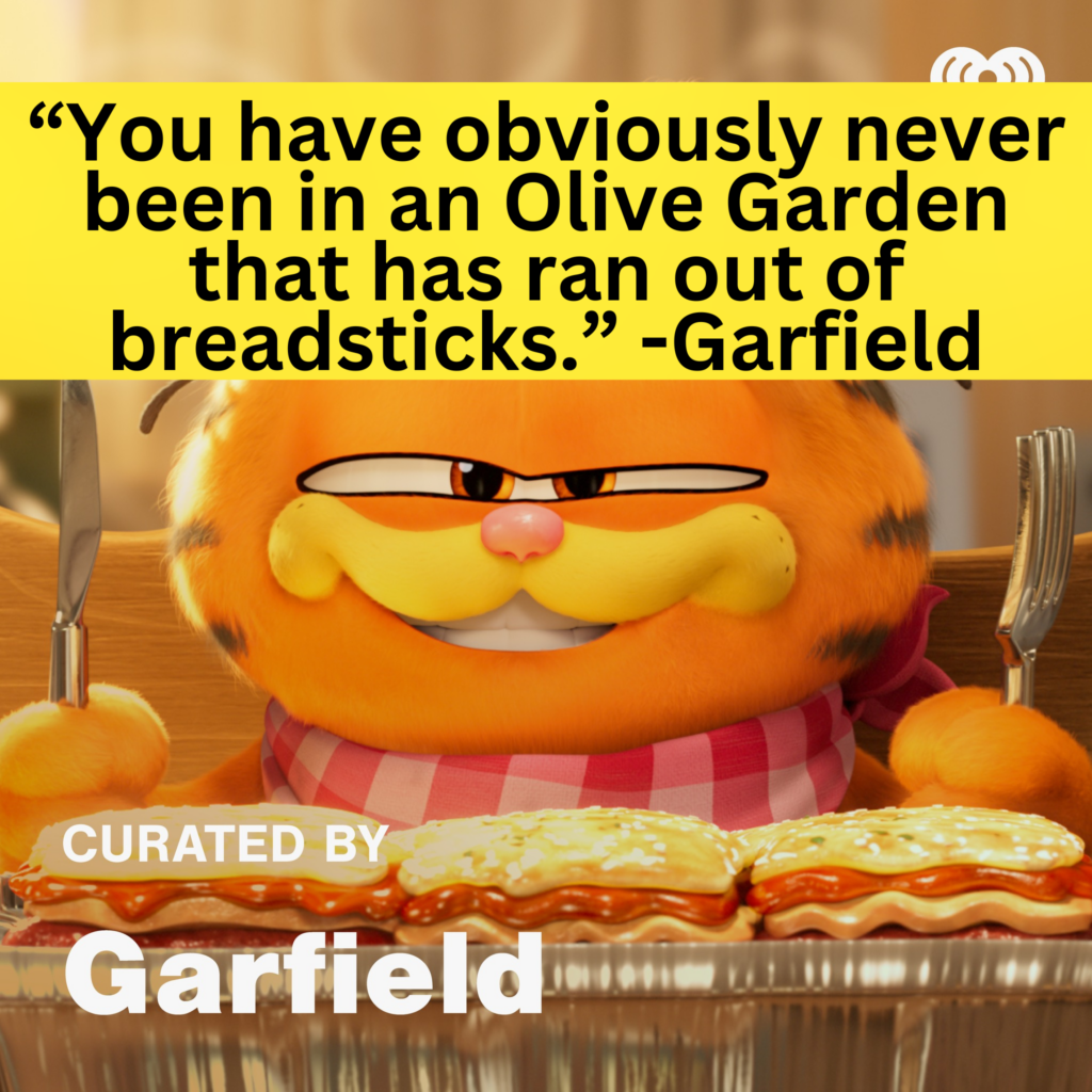The Garfield Movie Olive Garden Quote