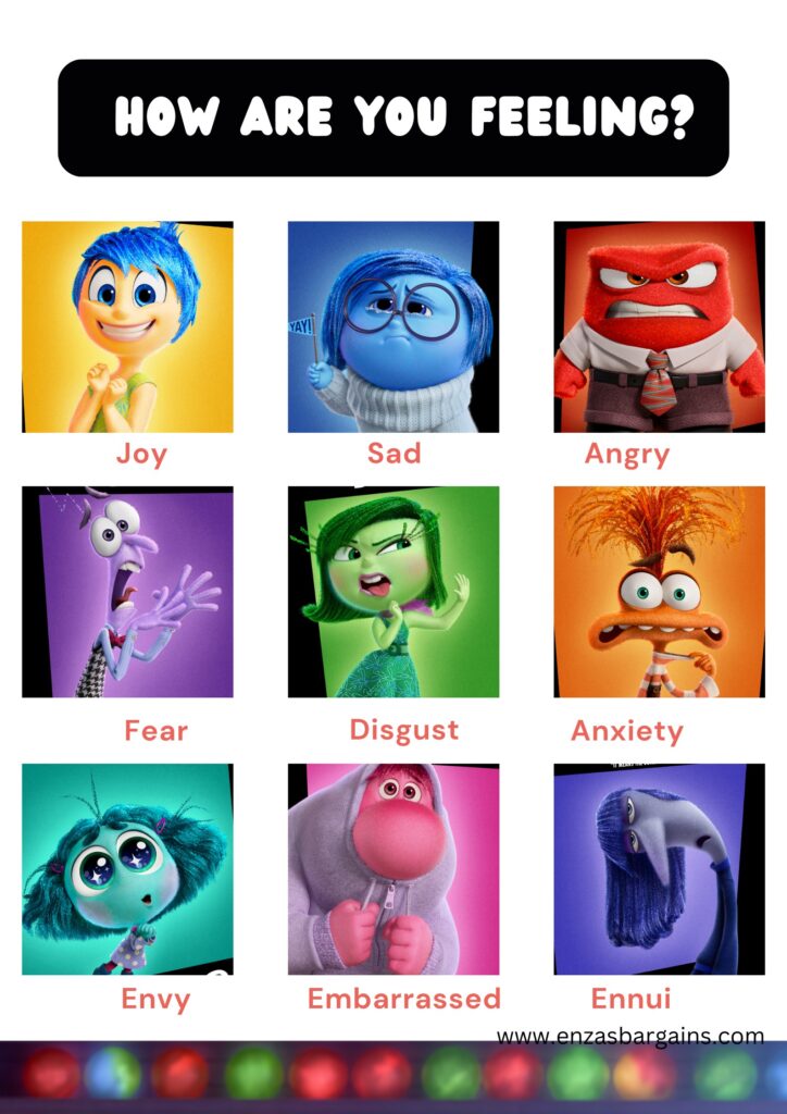 Inside Out 2 Classroom Feelings Chart